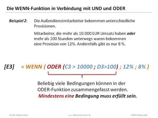 WENN-Funktion mit UND und ODER